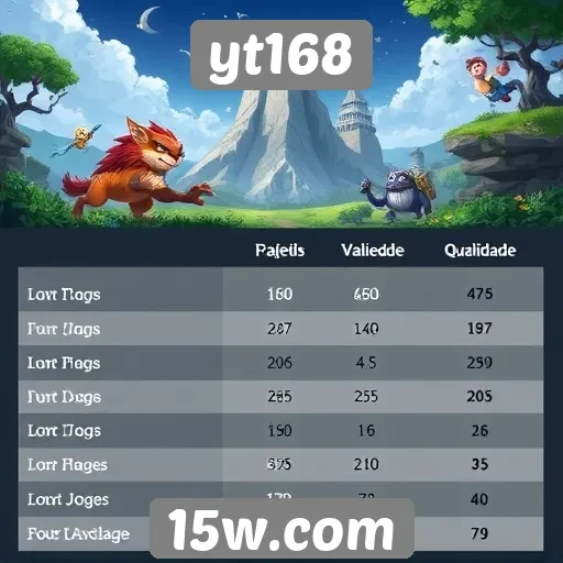 Comparação de jogos oferecidos no yt168 e plataformas concorrentes